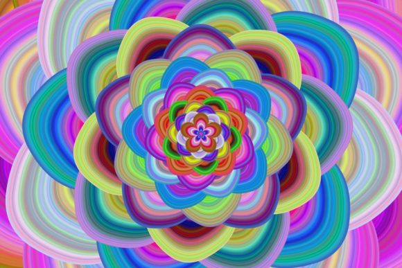 Abstract Digital Art: Versatile Floral Fractals