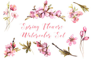 Elevating Design Projects with a Spring Flowers Watercolor Set