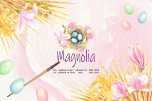 Elevating Digital Design with the Watercolor Magnolia Set