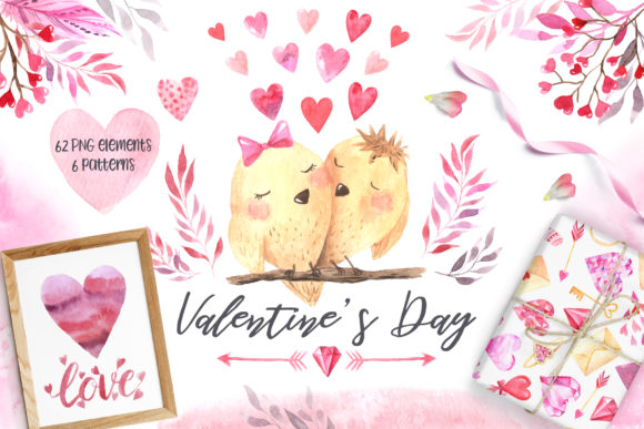 Elevating Romantic Design: A Comprehensive Guide to the Watercolor Valentine’s Day Set Vol. 2
