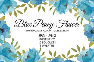 Evaluating Blue Peony Flower Watercolor Clipart for Professional Design Projects