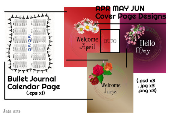 Floral Bullet Journal Calendar and Cover Pages