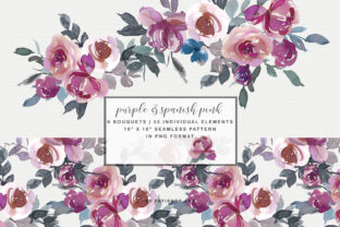 Purple Spanish Pink Bouquet Clipart Set Guide