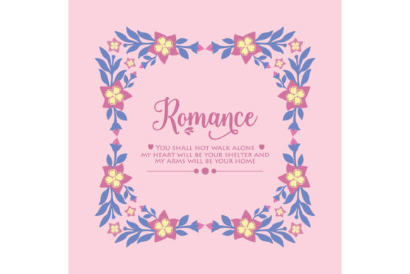 Romance Greeting Card Decoration: Elegant Floral Frames