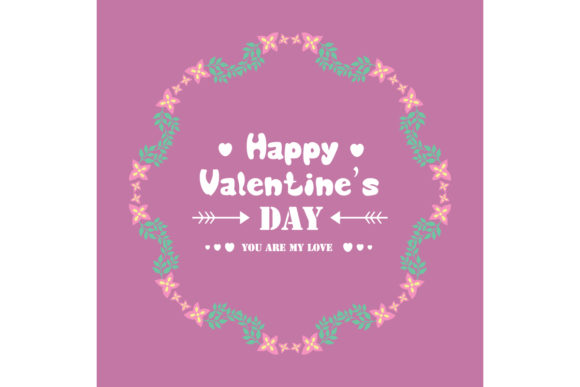 Seamless Frame for Happy Valentine Card Design