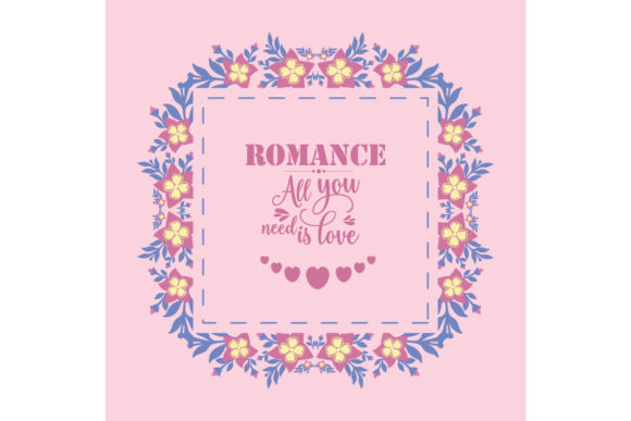 Seamless Romance Greeting Card Design: Mastering Pink Floral Frames and Unique Leaf Shapes