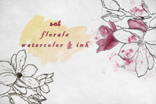 Watercolor and Ink Flowers Set: A Versatile Design Resource